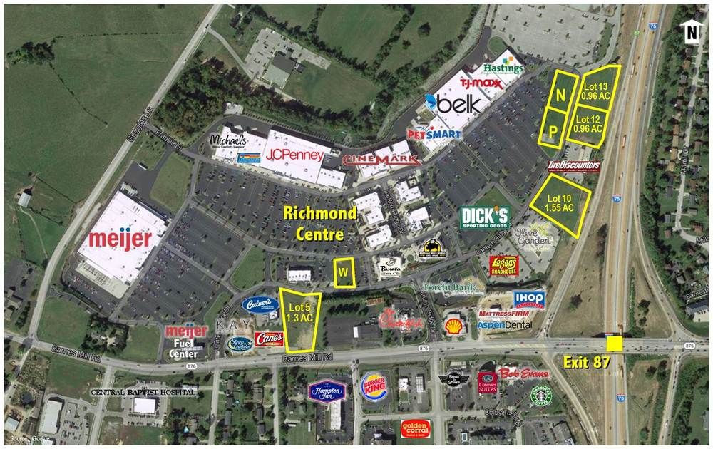 Richmond Centre: Barnes Mill Road & I-75, Richmond, KY 40475